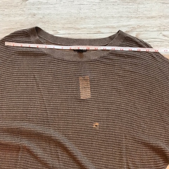 NWT Express Mesh Dolman Knit Sweater Top Taupe Brown Shirt M - Picture 8 of 12